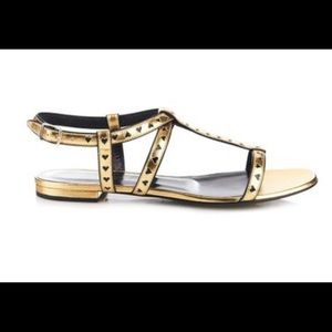 Saint Laurent Gold Heart Sandals